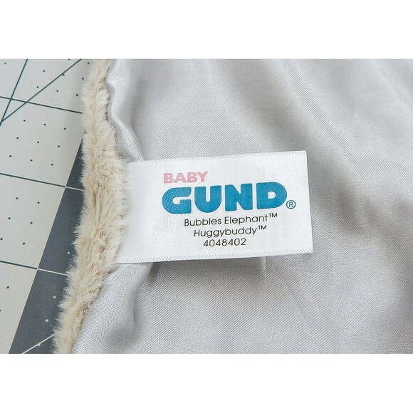 Baby GUND Bubbles Elephant Huggy Buddy Security Blanket Plush Stuffed Animal - Picture 5 of 9